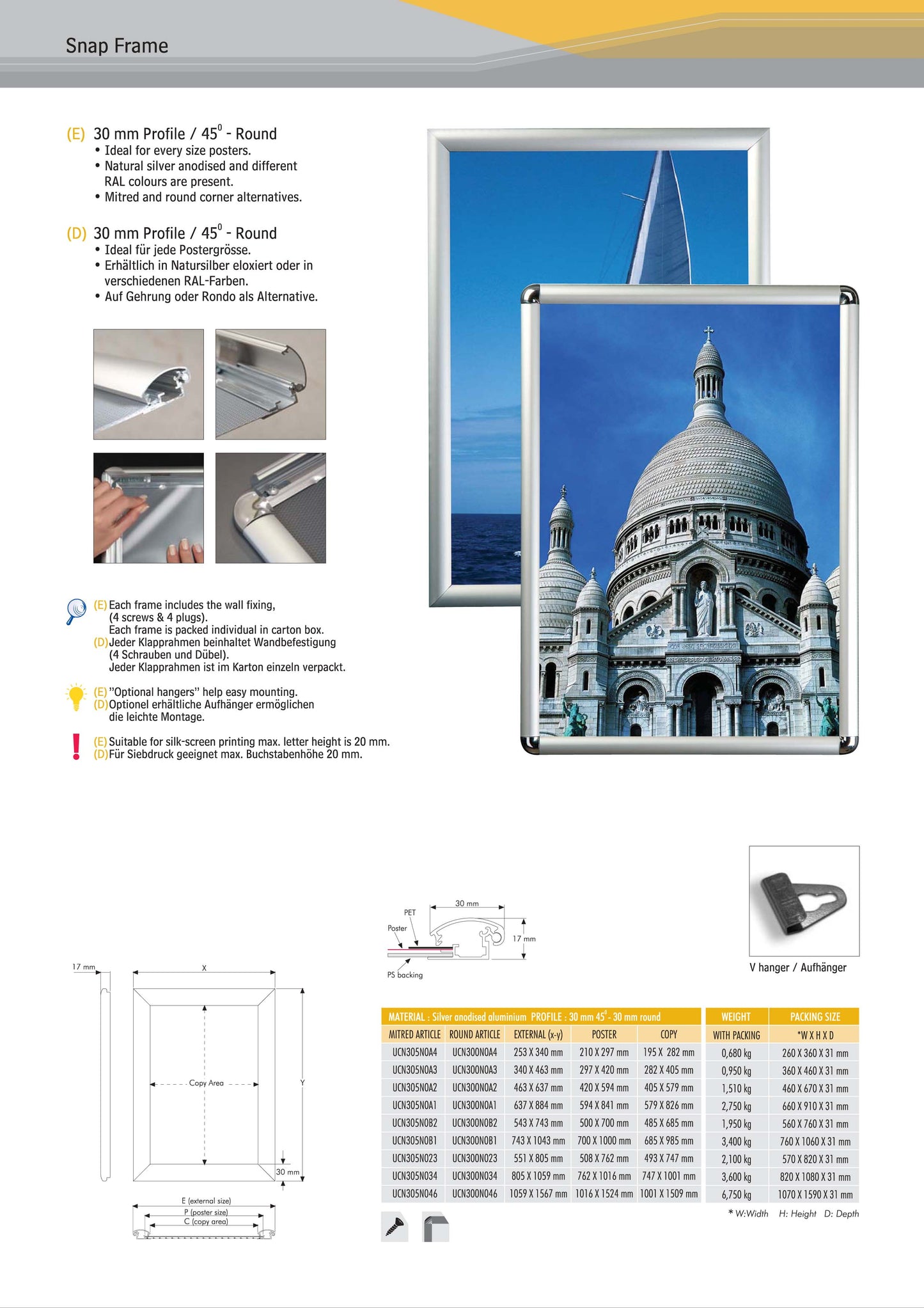 30mm Snap Frames - Round / Black
