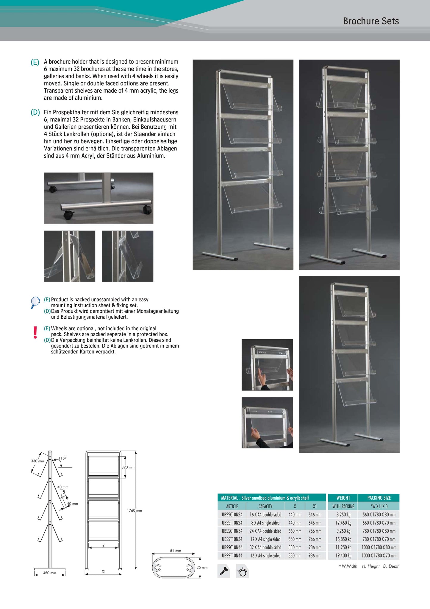 Brochure Stand Sets Single Sided