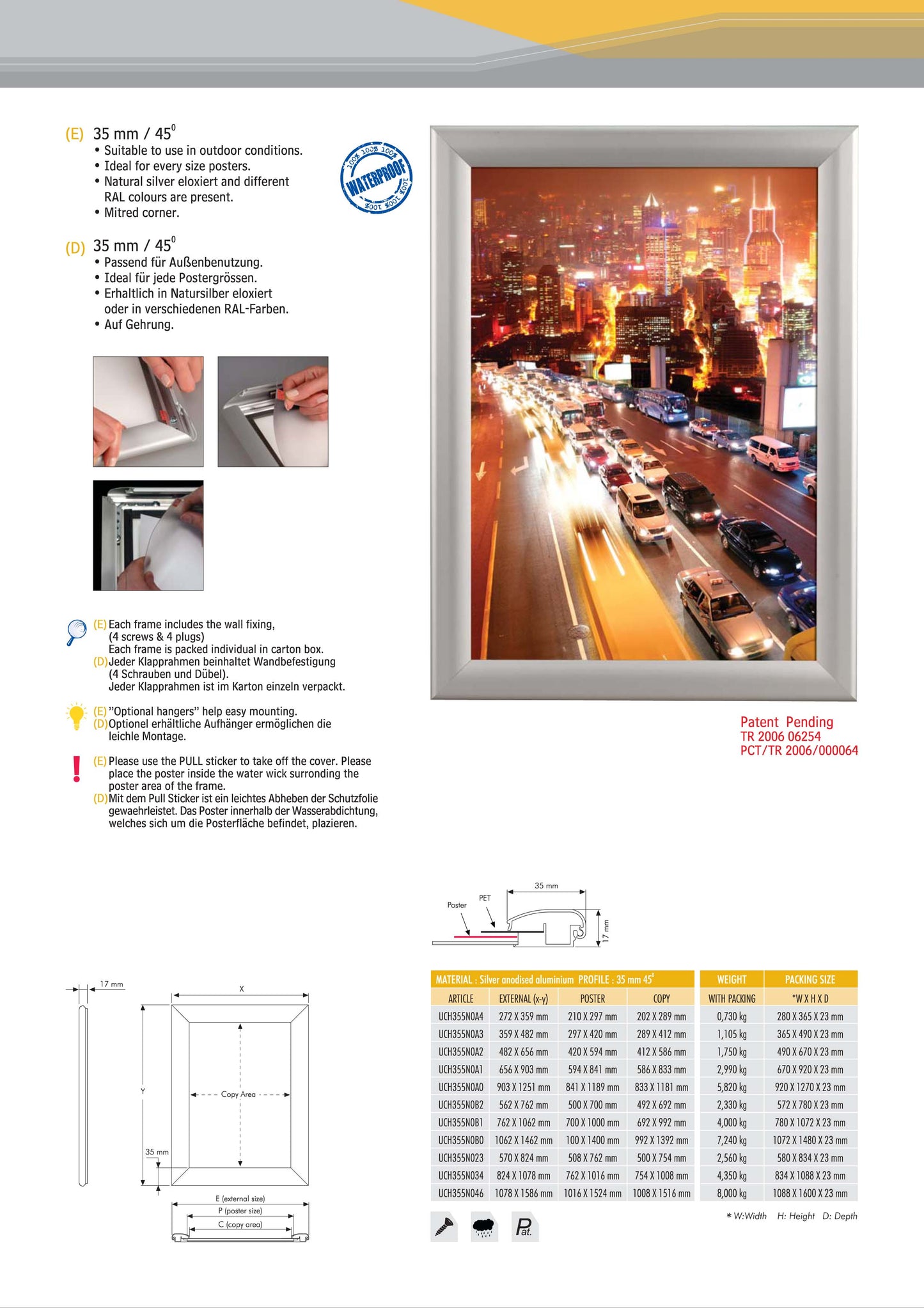 35mm Weather Resistant Snap Frame